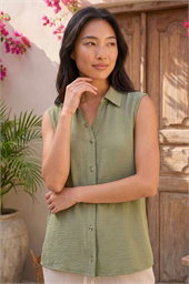 Petite Button Up Front Blouse 