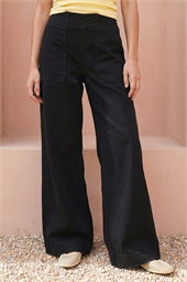 Cotton Stretch Wide Leg Jean
