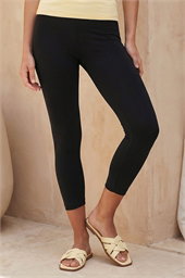Elastic Waist Stretch Cropped Leggings