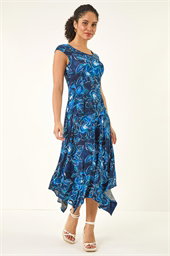 Floral Print Stretch Maxi Dress