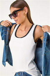 Cotton Ric Rac Detail Vest