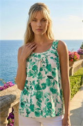 Floral Pleated Vest Top