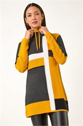 Colour Block Roll Neck Knit