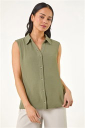 Petite Button Up Front Blouse 
