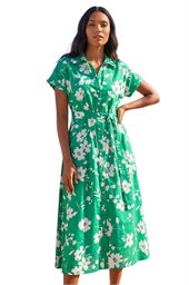Floral Cotton Poplin Shirt Dress