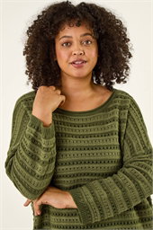Curve Crochet Stripe Knit