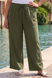 Curve Tie Waist Pocket Trouser