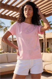Bow Embellished Cotton T-Shirt