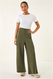 Petite Wide Leg Crepe Stretch Trouser