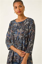 Floral Puff Print Stretch Tunic