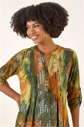 Textured Burnout Print Top