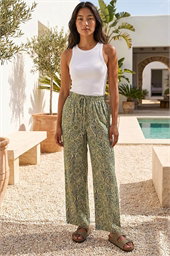 Petite Paisley Print Wide Leg Trouser