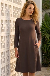 A-Line Pocket Stretch Swing Dress