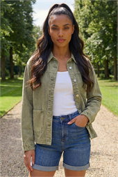 Denim Button Front Pocket Jacket