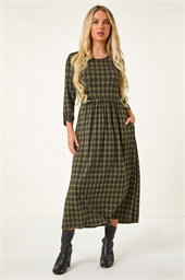 Petite Geometric Spot Midi Dress