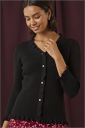 V-Neck Ruffle Knit