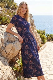 Petite Floral Gathered Dress