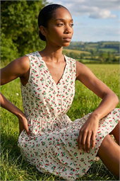 Petite Cherry Tie Waist Dress