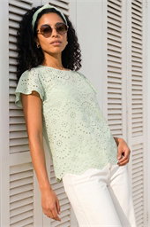 Broderie Short Sleeve Top