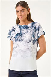 Floral Print Embellished T-Shirt