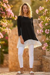 Polka Dot Side Split Tunic Top