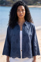Broderie Hem Buttoned Shirt