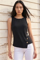 Dusk Asymmetric Button Detail Top 