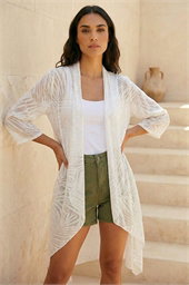 Mesh Burnout Longline Kimono