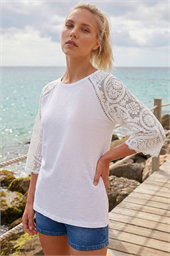 Petite Contrast Sleeve Top
