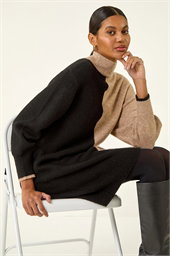 Contrast Colour Knit Dress