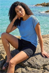 Lace Overlay Stretch Top