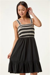 Petite Crochet Bodice Strap Dress
