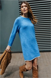 Contrast Trim Knitted Jumper Dress