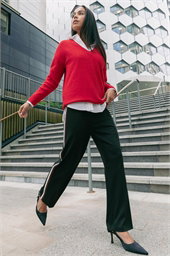 Petite Side Stripe Stretch Trouser