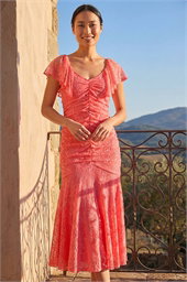Petite Lace Tiered Dress
