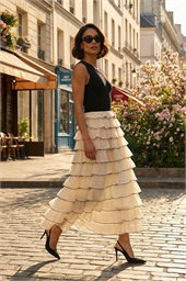 Dusk Ruffle Knit Maxi Dress