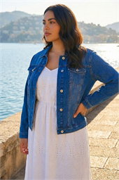 Curve Cotton Denim Jacket