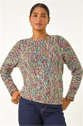 Patterned Tape Yarn Knit Jumper
