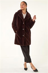 Petite Longline Faux Fur Coat