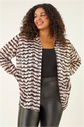Curve Animal Print Pocket Shirt