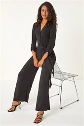 Dusk Button Through Belted Stretch Jumpsuit