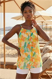 Chiffon Lemon Print Cami Top