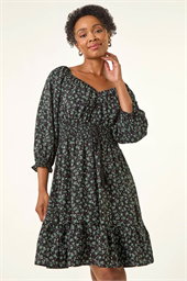 Petite Floral Frill Dress