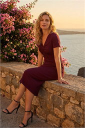 Petite Textured Twist Midi Dress