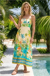 Palm Landscape Midi Dress