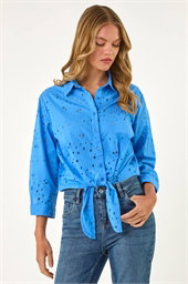 Broderie Tie Hem Shirt