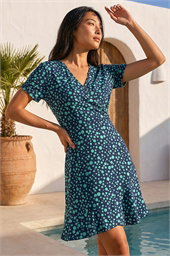 Petite Polka Dot Frill Hem Dress