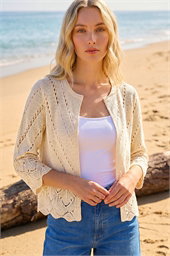 Pointelle Knit Cardigan