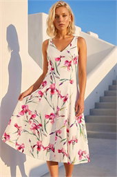 Petite Floral Premium Stretch Midi Dress