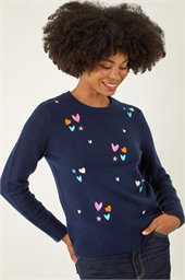 Heart Embroidery Knit Jumper